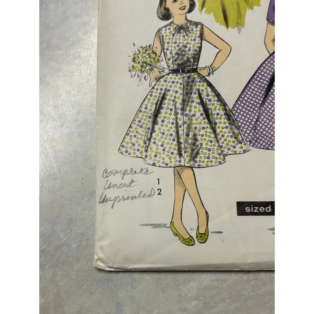 Vintage 1950's Advance Pattern #7941‎ Girls Chub-Dub Flare Dress/Bolero Size 8.5